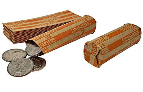 LOT 25 BRAND NEW DIME WRAPPERS ROLLS COIN TUBE 10 CENTS FLAT STYLE MADE IN USA