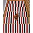 thumbnail image 2 of Red Black White Stripes Stair Treads Non Slip for Steps Minimalist Abstract Vertical Striped 4 Pcs Reusable Adhesive Stair Runner Mats for Dogs Elders Carpet Treads Rugs for Staircase 8x30 In, 2 of 7