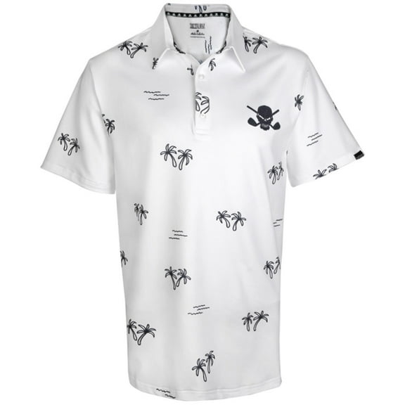 Aloha Cool-Stretch Men's Hawaiian Golf Shirt (White)