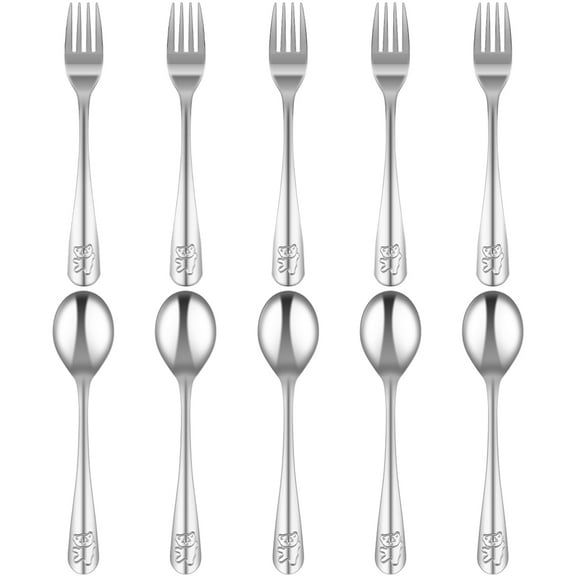 9/15Pcs Kids Silverware Set 410 Stainless Steel Kids Fork Spoon and Cutter Set Funny Dinosaur Flatware Set for Children Toddler
