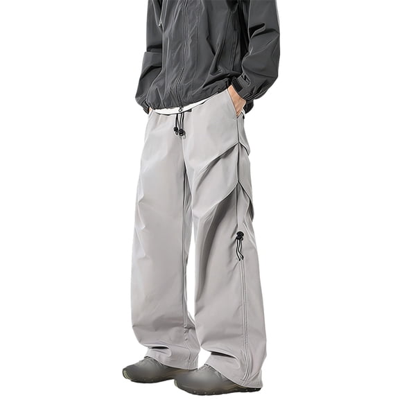 Pantalon Décontracté à Coupe Ample et Jambe Droite pour Tous les Jours avec Design Plissé, Adapté à la Mode de Rue Extérieure d'Automne et au Style Polyvalent