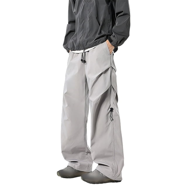Pantalon Décontracté à Coupe Ample et Jambe Droite pour Tous les Jours avec Design Plissé, Adapté à la Mode de Rue Extérieure d'Automne et au Style Polyvalent