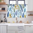 thumbnail image 2 of Blue Yellow Leaves Kitchen Curtains Window Panels, Spring Botanical Leaf Farmhouse Watercolor Insulated Window Treatment Curtain, Grommet Curtains for Bedroom/Living Room/Bathroom, 2 Piece 52"Wx45"L, 2 of 8