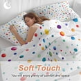 thumbnail image 4 of 3 Piece Colorful Polka Dot Duvet Cover Set California King, Microfiber Comforter/Quilt Cover with Corner Ties and 2 Pillowcases, Rainbow Point Vibrant All Season Soft Bedding with Zipper Closure, 4 of 8