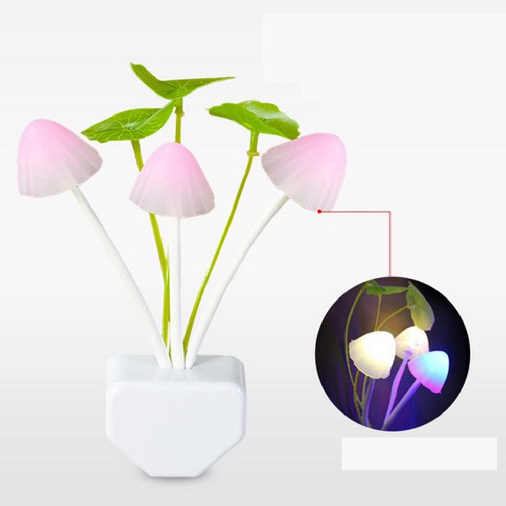 Details about   Color Rainbow Mushroom LED Night Light plug-in Wall Lamp Bathroom Bedroom Gift 