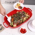 thumbnail image 2 of 6 Quart Large Rectangular Baking Dish, 16x11 Inches Ceramic Baking Pan Casserole Dish for Cooking,Kitchen and Daily Use, Safe for Oven Microwave Refrigerator Disinfection Cabinet and Dishwasher,Red, 2 of 7