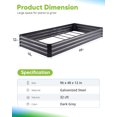 thumbnail image 4 of Quictent 8x4x1 ft Heavy Duty Raised Garden Bed Galvanized Steel Metal Planter Box with 2 Tomato Cages for Outdoor Gardening Dark Gray, 4 of 7