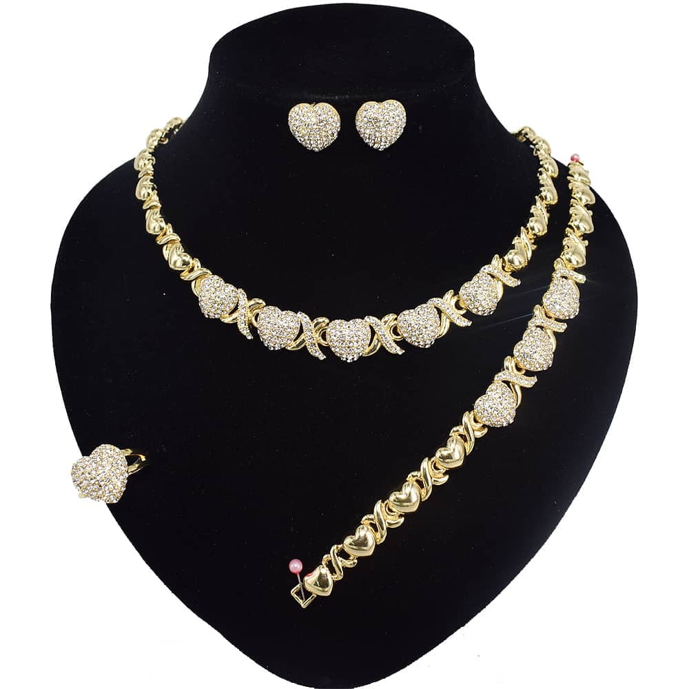 Kisses Necklace Set - Ring Bracelet 