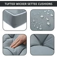 thumbnail image 3 of 3 Piece Wicker Chair Cushion Set, 1 Loveseat Wicker Settee Cushion & 2 U-Shape Cushion for Patio Bench All Weather, 3 of 16
