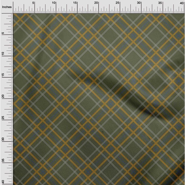 oneOone Tissu Georgette Viscose à Carreaux Tartan 42 Pouces de Large