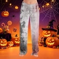 thumbnail image 6 of Halloween Womens Flannel Pajama Pants Loose Fit Wide Leg Trouser Pants Casual Elastic Waist Drawstring Palazzo Pants, 6 of 6