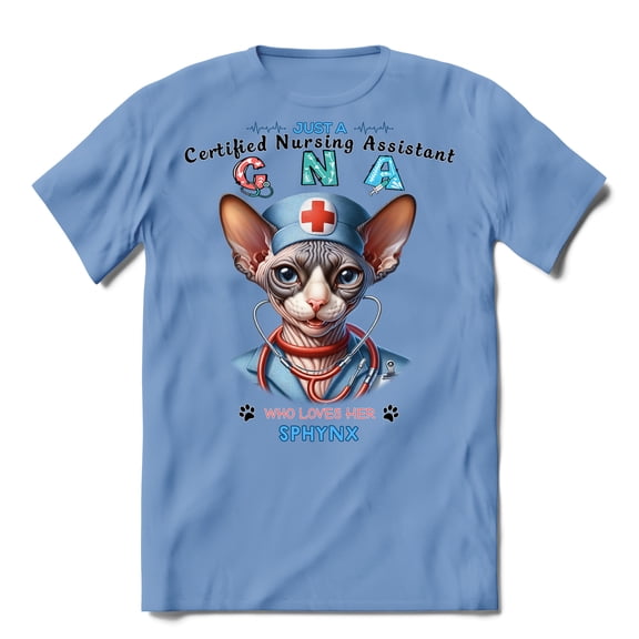 Just a Certified Nursing Assistant Cna Who Loves Her Sphynx Shirt T-shirt Unisex Merch Cat Lover Kitten Owner Gifts Idea - 00003