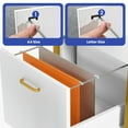 thumbnail image 6 of ModFusion Reversible U Shaped Desk with Charging Station & LED Lights, 79" Computer Desk L-Shaped Desk for Home Office with Drawers, Monitor Stand & Storage Shelves, White & Gold, 6 of 12