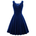 thumbnail image 3 of GRACE KARIN-vestidos de fiesta con lentejuelas y purpurina para mujer, vestido de terciopelo con cuello en V, línea A, vestido de noche de encaje, vestido de novia sin mangas, Invierno, 3 of 7