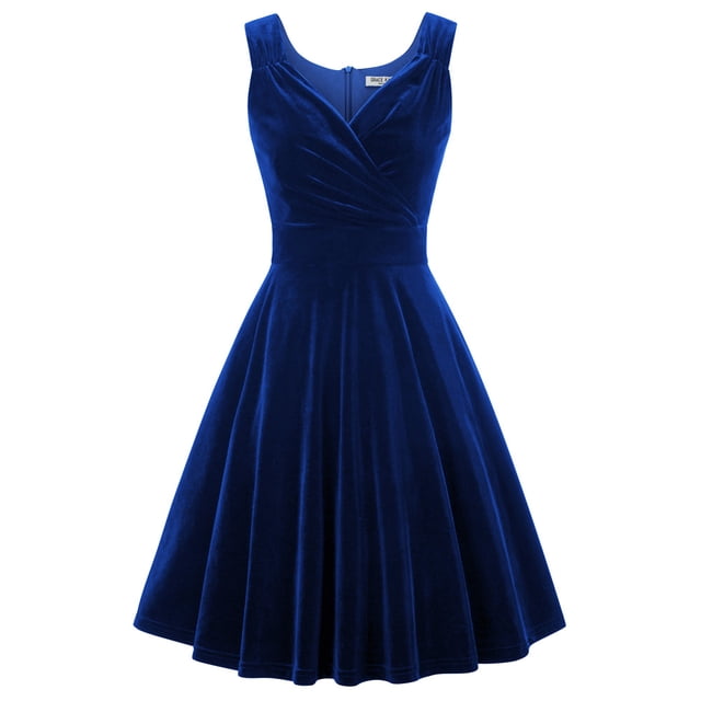 GRACE KARIN-vestidos de fiesta con lentejuelas y purpurina para mujer, vestido de terciopelo con cuello en V, línea A, vestido de noche de encaje, vestido de novia sin mangas, Invierno