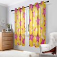 thumbnail image 2 of Yayeee Window Curtains Light Filtering 63"x52" Grommet Panel Pair Home Living Room Decor, Large Pink Stars, 2 of 7