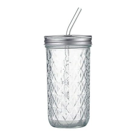 

OUNONA Straw Glass Cups Cup Mason Water Tumbler Drinking Jar Lid Bottles Glasses Tea Jars Coffee Bottlesmoothie Mug Iced Bubble