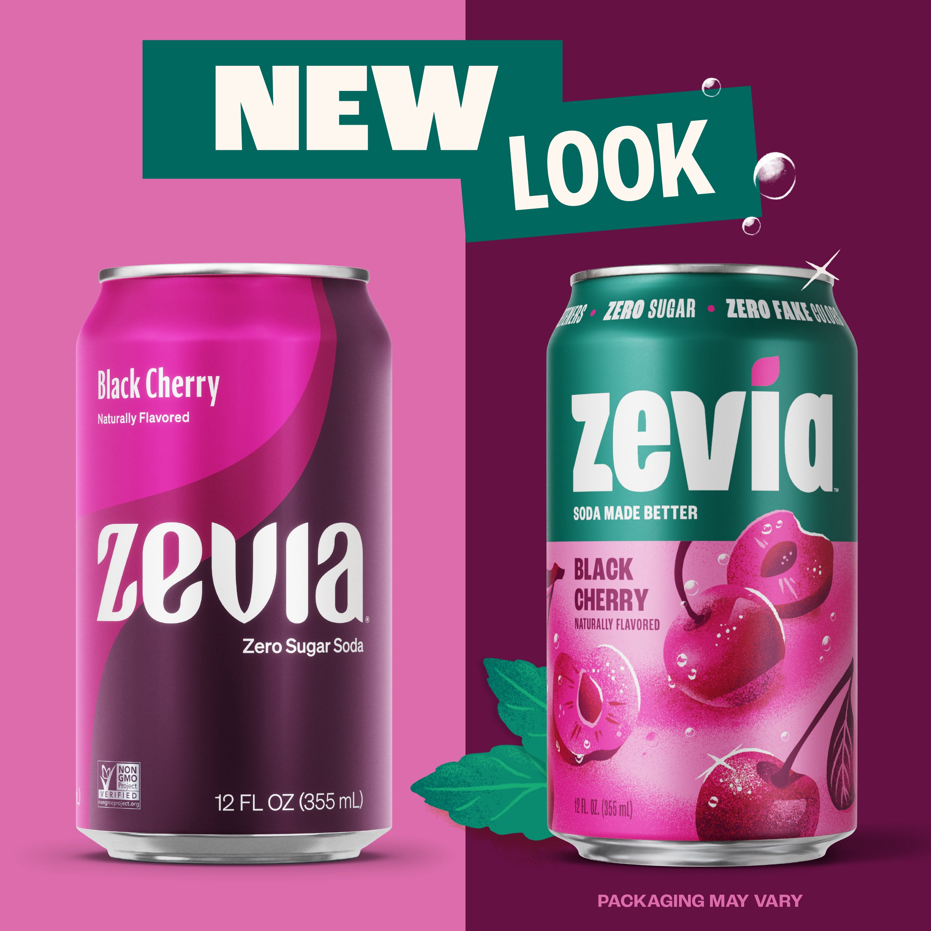 Zevia Zero Sugar, 0 Calorie Black Cherry Soda, 12 fl oz (Pack of 24)