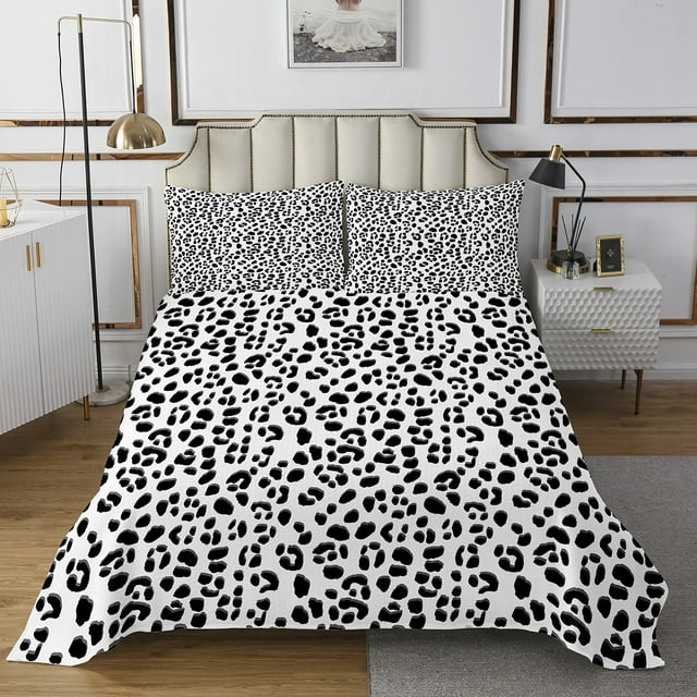 Erosebridal Leopard Print Coverlet Set King,Wildlife Print Bedding Set,Cheetah Decor,Breathable,3 Pieces