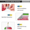 thumbnail image 4 of Coolnut Summer Watermelon Sink Splash Guard for Faucet 2 Packs Faucet Absorbent Mats, Fruit Tropical Faucet Handle Drip Catcher Quickly Drying Mat for Kitchen Counter Bathroom, 14.9"x5.5", 4 of 7