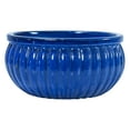 thumbnail image 1 of Sunnydaze Bol de Jardinière Nervuré en Céramique - Bleu Impérial - Rond 14,5 Po, 1 of 9
