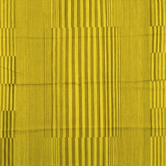 Ahgly Company Indoor Square Abstract Yellow Contemporary Area Rugs, 4' Square