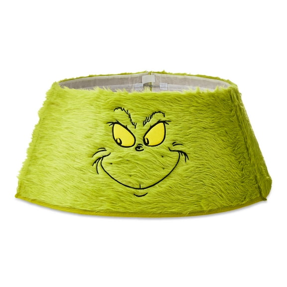Dr. Seuss How the Grinch Stole Christmas Green Fuzzy Tree Skirt Collar – 26.8" Wide, 1.3 lb by Ruz