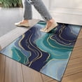 thumbnail image 4 of Blue Green Gold Marble Pattern Door Rugs,Washable Non Slip Door Mats Indoor,Decorative Door Mats,Entry Mat Indoor for Entrance,Bedroom,Kitchen,Bathroom,17"x30", 4 of 6