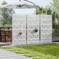 thumbnail image 3 of MAYEERTY Outdoor Metal Privacy Screen 6ft × 3ft White, 6-Panel Geometric Y-Pattern Decorative Screen, Weatherproof for Patio, 3 of 6