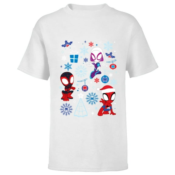 Marvel Spidey and His Amazing Friends Christmas Holiday Icon - Short Sleeve T-Shirt for Kids - Customized-White