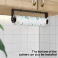 thumbnail image 5 of Kitchen Organizers and Storage, InsCrazy Wall Mounted Kitchen Paper Towel And Cling Film Dispenser with No Drill Installation Rack for Cloth And Roll Paper Organizer, 5 of 6