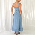 thumbnail image 4 of New women's denim midi dress with spaghetti straps and backless design, elegant and suitable for commuting., 4 of 6