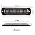 thumbnail image 4 of 4pcs 6led Emergency Warning Light Beacon Hazard Flash Caution Strobe Light Bar Surface Mount For Ca, 4 of 5