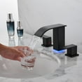 thumbnail image 4 of Bathroom Faucet 3 Hole, Matte Black Waterfall Bathroom Faucets, 8 Inch Widespread Modern Bathroom Sink Faucet & Parts, Wide Spread Touch On Three Hole 2 Handle Bathroom Vanity Faucet, 4 of 13