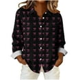 thumbnail image 2 of Craaazy Women's Cozy Button Down Shirts Casual Lapel Long Sleeve Tops Gifts, 2 of 5