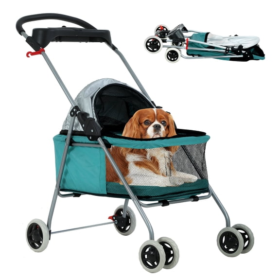 YRLLENSDAN Folding Dog Stroller, Lightweight Pet Stroller Cat Stroller Jogging Travel Carrier 4 Wheel Waterproof Puppy Stroller Animal Stroller for Medium Small Dogs