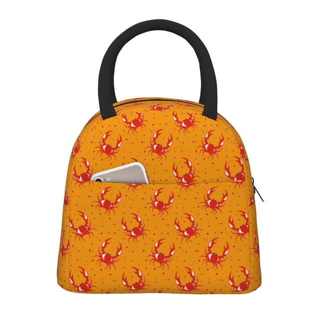 Disketp Red Crab Bolsa Térmica para Almuerzo, Lonchera con Abertura Amplia y Gran Capacidad, Organizador Reutilizable para Mujeres, Hombres y Adultos