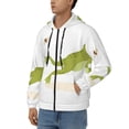 thumbnail image 3 of Uemuo Hunting Frog for Men's Fashion Full-zip Hoodies & Sweatshirts with Kangaroo Pocket, Zip-up Hooded Sweatshirt, Moisture Wicking & Breathable-Small, 3 of 5