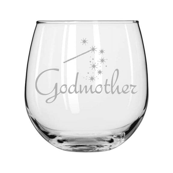 Wine Glass for Red or White Wine Godmother (16 oz Stemless)