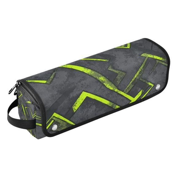 Hair Tools Storage with Heat Resistant Mat- The Neon Yellow Accents Printed Curling Iron Travel Bag/Flat Iron Case for Women