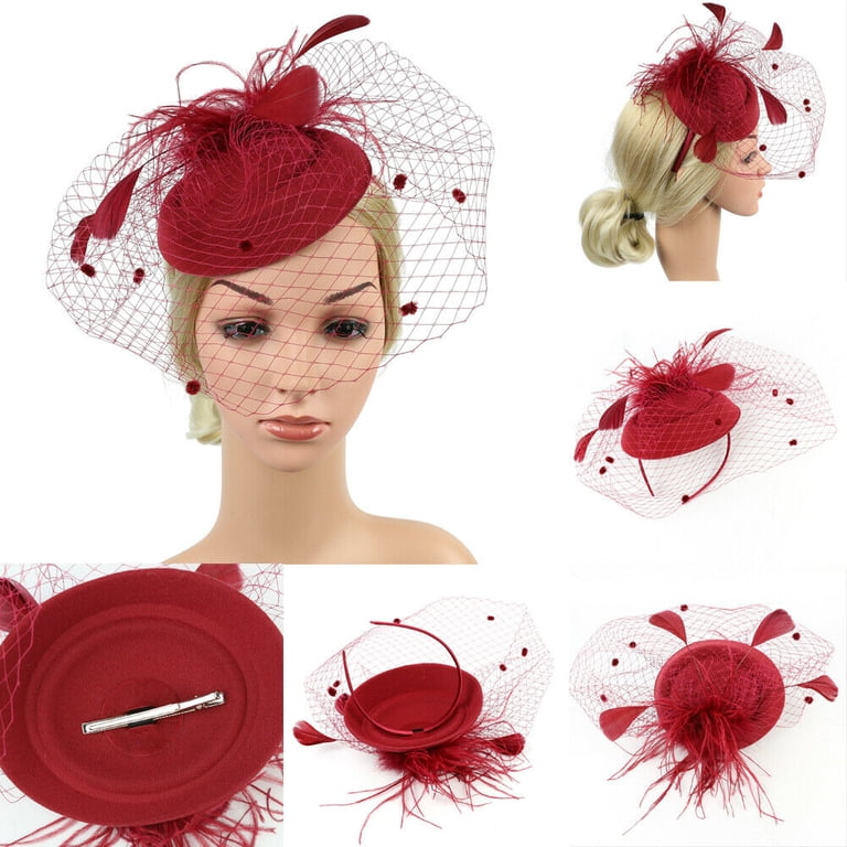 Fascinator Hat Feather Mesh Net Veil Party Hat Ascot Hats  display picture 1
