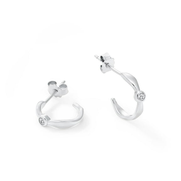 Unique Moments Lab Grown Diamond Accents Hoop Earrings for Women|Sterling Silver Jewelry | Gift for Women Men
