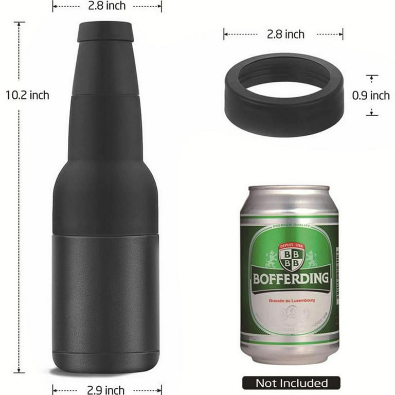 12 oz. Silver Stainless Steel Beer Insulator Can Koozie Drinking Bottle