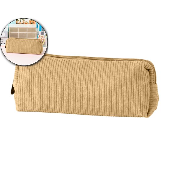 Dvruxg Cosmetic Bag for Women, Corduroy Makeup Bag Travel Make Up Organizer Tool Pouch, Small Makeup Bag for Purse, Zipper Portable Storage Bag, Makeup Pouch Toiletry Bag