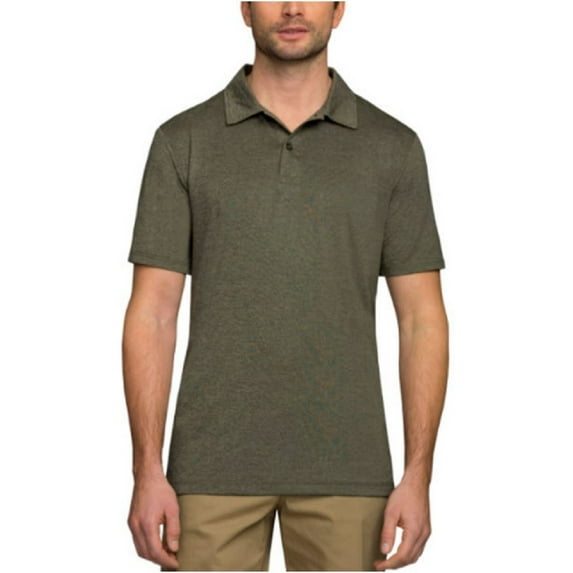 32 Degrees Cool Men's Short Sleeve Polo Shirt (Large, Heather Dark Moss)