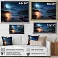 thumbnail image 4 of Designart "Mystic Moonlight on a Tropical Beach I" Coastal Framed Wall Art Decor - Coastal Blue Coastal Beach Bedroom Framed Canvas Wall Art, 4 of 6