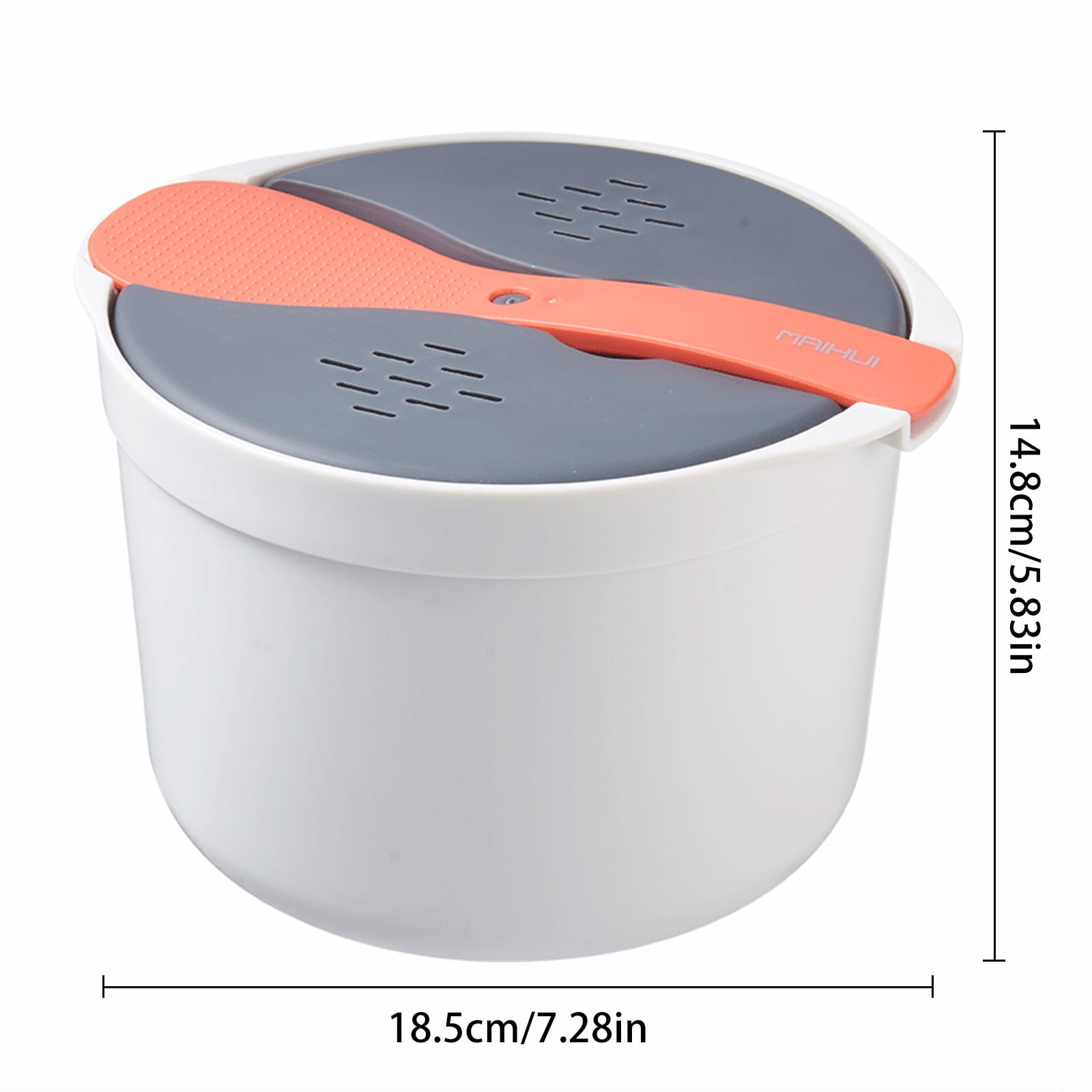Microwave Rice Cooker 8 Cup Easy Use Easy Clean Microwaveable Brown White Rice Pasta Vegetable Cookware Plastic Rice Cooker Full Set With Lid Spatula Measuring Cup For Meal High-quality