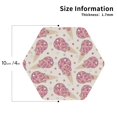thumbnail image 2 of Honeii Sparkling Ice Cream print Leather Coaster Set of 4, ideal for safeguarding your furniture from drinks spills and effortless cleanup-Hexagon, 2 of 6