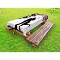 thumbnail image 1 of Kiss Outdoor Tablecloth, Silhouette of Lovers near Abstract Tree with Red Hearts Valentine's Day Concept, Decorative Washable Fabric Picnic Tablecloth, 58 X 104 Inches, Red Black White, by Ambesonne, 1 of 2