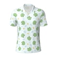 thumbnail image 2 of Daiia Kawaii Frogs Pattern Men’s Polo Shirts,Solid Deck Shirt,Classic Fit, Breathable Cotton Polo for Casual and Sport Wear-Small, 2 of 9